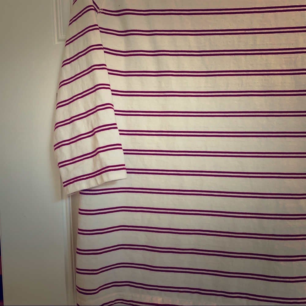 Merona mid length sleeve scoop neck stripe large